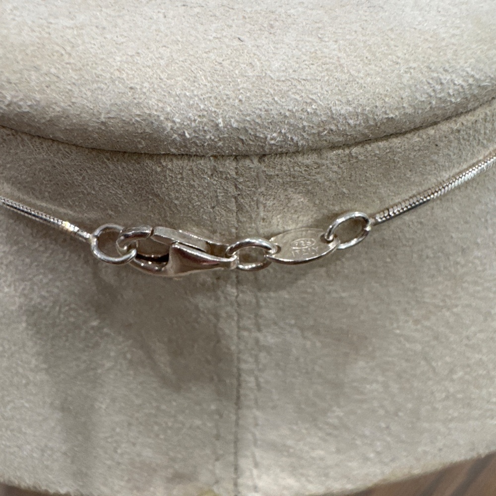 Sterling Silver adjustable dangle necklace.  Made in Italy - Picture 7 of 7